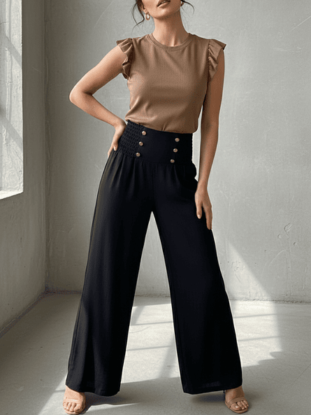 Pantalón Palazzo Mujer Martinica – Negro Intenso ✨🖤 4