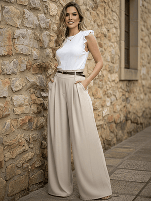 Pantalón Palazzo Mujer Bianca – Extra Ancho & Tencel Premium ✨🏼