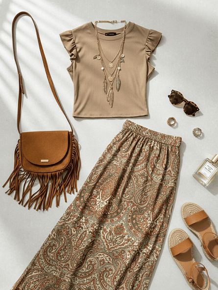 Polera de rib elastciada camel | Un esencial para el verano 2