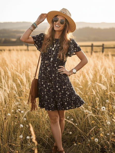 Vestido Corto Floreado Julieta - Diseño de Autor Hecho en Chile❤️‍🔥 1