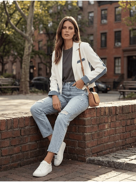 Blazer Cropped Estilo Híbrido 