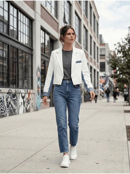 Blazer Cropped Estilo Híbrido 