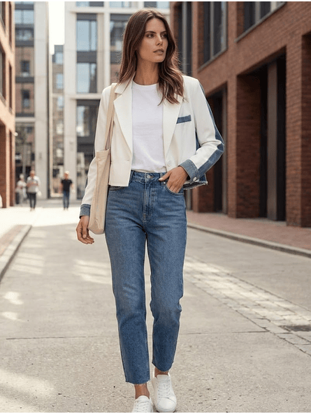 Blazer Cropped Estilo Híbrido 