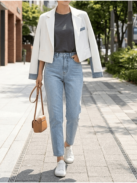 Blazer Cropped Estilo Híbrido 