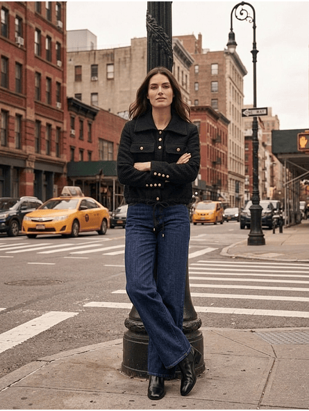 Chaqueta Negra con Botones Dorados 