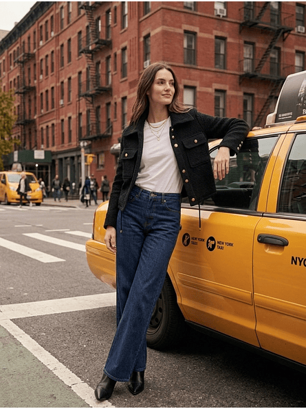 Chaqueta Negra con Botones Dorados 
