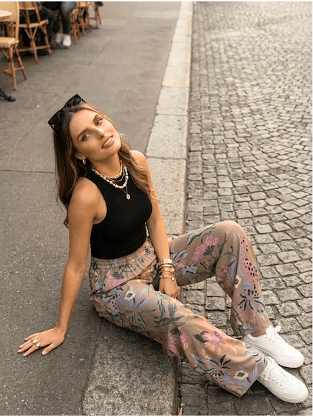 Pantalón Palazzo Amazonas Flores Pastel - Gabardina Elasticada 2