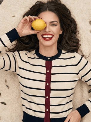 Cardigan de Punto Marinero Premium| Botones