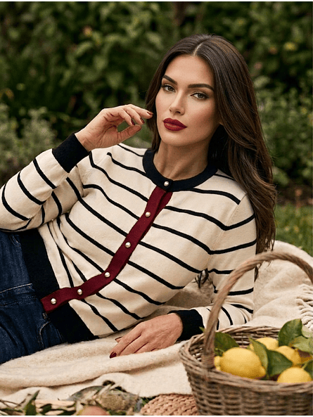 Cardigan de Punto Marinero Premium| Botones 1