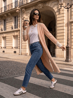 Tapado de Lanilla Morley Largo con Puños de Lentejuelas y Corderito – Colección Exclusive