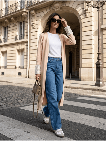 Tapado de Lanilla Morley Largo con Puños de Lentejuelas y Corderito – Colección Exclusive 4