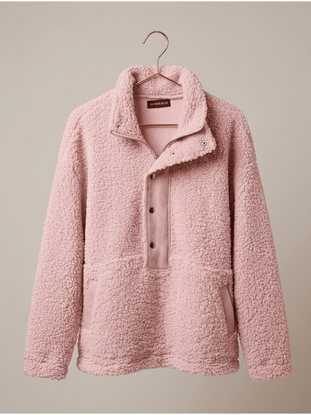 Polerón de Corderito Diany Rosa – Abrigo Holgado con Botones y Bolsillos 3