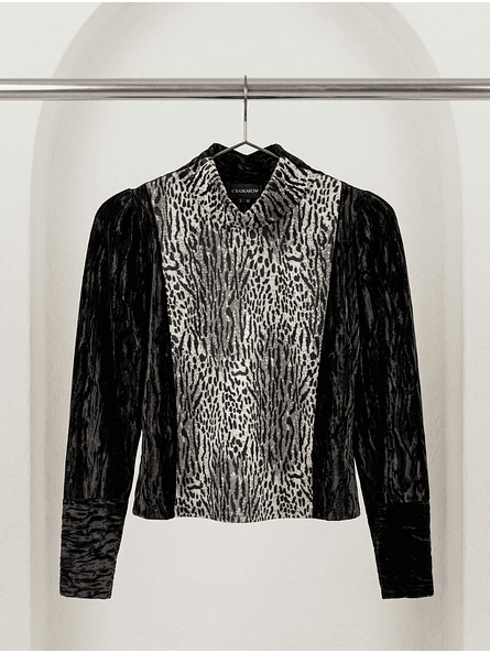 Polerón de Terciopelo Animal Print 