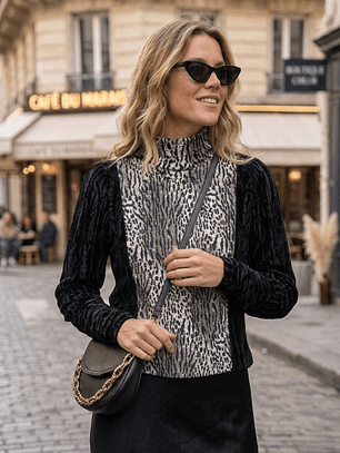 Beatle de Terciopelo Animal Print Mujer - Diseño de Autor Carobaska