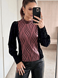 Sweater de Terciopelo Negro con Brillos Elegante Mujer | Carobaska - thumbnail 2