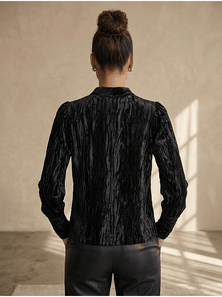 Sweater de Terciopelo Negro con Brillos Elegante Mujer | Carobaska 5