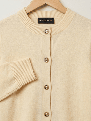 Chaleco Amarillo Pastel Mujer Corto con Botones Joya - Carobaska