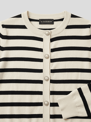 Chaleco de Rayas Negras Mujer Estilo Chanel Elegante y Casual