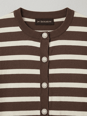 Chaleco de Rayas Café Mujer Minimalista – Estilo Elegante y Soft