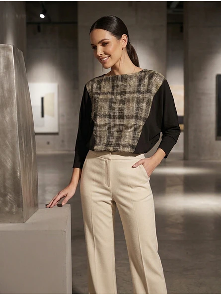 Polera Dorada Mujer Elegante Manga Murciélago Diseño Chileno | Carobaska 3