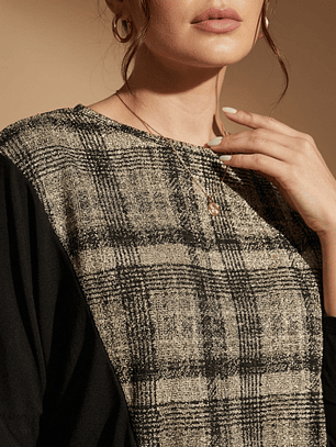 Polera Ivory manga murciélago – Polera Dorada de Fiesta y Elegancia ✨