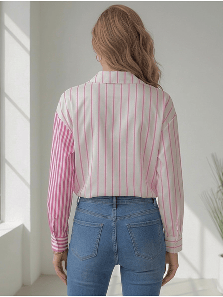 Blusa de Rayas Rosada Mujer | Estilo Casual Carobaska 5