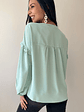 Blusa Verde Menta Mujer con Vuelos Holgada | Casual Carobaska - Miniatura 3