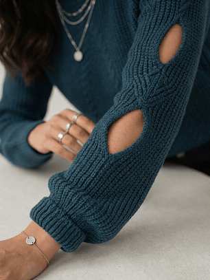 Chaleco Verde Petróleo Mujer | Tejido de Estilo Carobaska