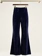 Pantalón Palazzo de Terciopelo Azul Elegancia sin Costuras | Carobaska - Miniatura 4