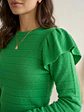 Sweater Crop Top Verde Vibrante con Vuelos en Hombros | Carobaska - Miniatura 1