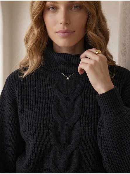 Chaleco Crop Mujer Negro Tejido Trenzado | Carobaska 2