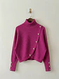 Sweater Beatle Mujer Fucsia Magenta Manga Murciélago con Botones | Carobaska - thumbnail 1