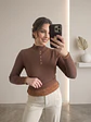 Sweater Térmico Mujer Café Forrado | Carobaska - thumbnail 1
