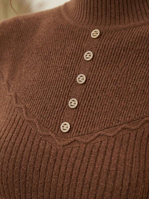 Sweater Térmico Mujer Café Forrado | Carobaska