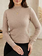 Sweater Térmico Mujer Beige Básico Forrado | Carobaska - thumbnail 4