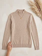 Sweater Térmico Mujer Beige Básico Forrado | Carobaska - thumbnail 5