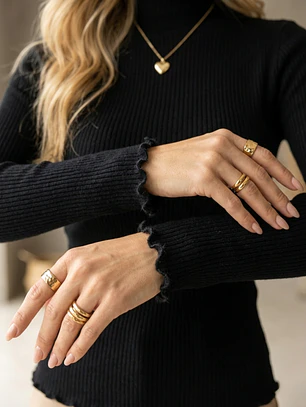 Sweater Térmico Mujer Negro Forrado Roulette | Carobaska