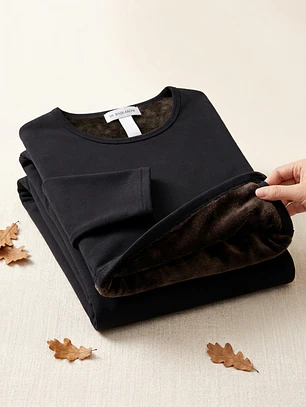 Polera Térmica Mujer Azul Forrada Talla SM | Carobaska