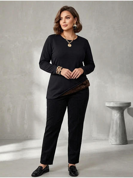 H1: Polera Térmica Mujer Negra Forrada Talla XL | Carobaska 1