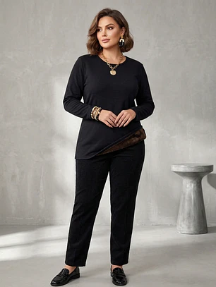 Polera Térmica Mujer Negra Forrada Talla XL | Carobaska