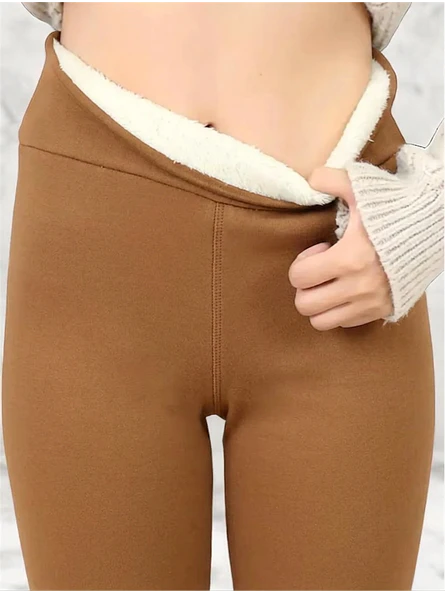 Calza Térmica Mujer Camel con Interior de Chiporro | Carobaska 2