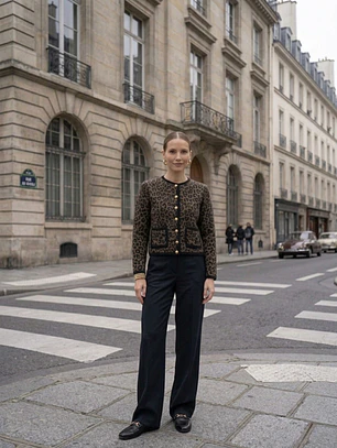 Chaqueta Mujer Animal Print Estilo Chanel | Carobaska