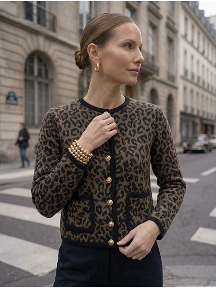 Chaqueta Mujer Animal Print Estilo Chanel | Carobaska 3