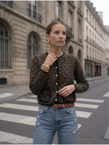 Chaqueta Mujer Animal Print Estilo Chanel | Carobaska 5