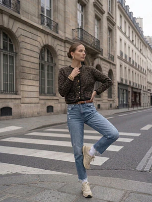 Chaqueta Mujer Animal Print Estilo Chanel | Carobaska