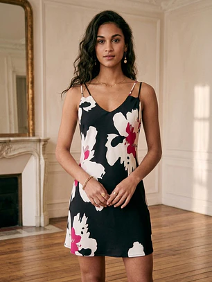 Vestido Flores Negro mujer Pavilos diseño de Autor | Carobaska