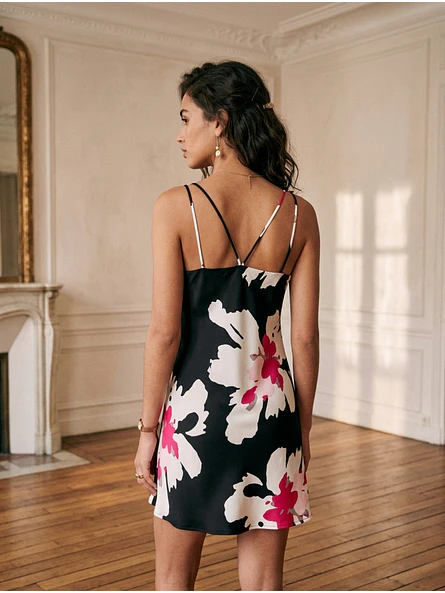 Vestido Flores Negro mujer Pavilos diseño de Autor | Carobaska 2