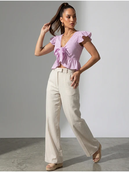 Top Lila Romántico con Broderie y Amarras Diseño de Autor |  Carobaska 3