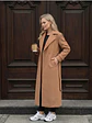 Abrigo Largo Beige Mujer de Paño Lana con Cinturón - Miniatura 2