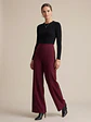 Pantalón Palazzo Burdeo Mujer Lanilla Tiro Alto - Miniatura 7